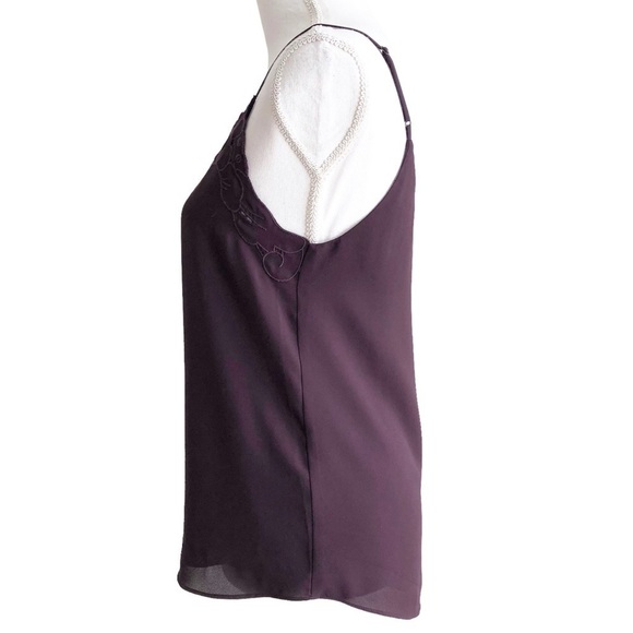 Babaton Aritzia Eggplant Floral Embroidered Cutout V- Neck Cami Size XS - Picture 6 of 15